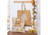 buttinette Näh-Set "Stofftaschen Ginkgo", 2 Stück