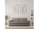 3-Sitzer HOME AFFAIRE "Branwell", cappuccino, B:226cm H:86cm T:96cm, 100% Polyester, Sofas, Breite 226 cm, Struktur fein, mit Wellenunterfederung
