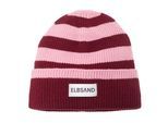 Strickmütze ELBSAND, Damen, rosé, weinrot, Obermaterial: 47% Viskose, 28% Polyester, 25% Nylon, gestreift, mehrfarbig, Mützen Strickmütze, Beanie, Wintermütze, Mütze, Grobstrick mit Umschlag, Viskose