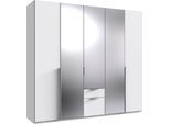 Drehtürenschrank WIMEX "Mugano", weiß, griffe alufarben, B:225cm H:208cm T:58cm, Holzwerkstoff, Schränke, Drehtürenschrank, in vielen Breiten, 208 oder 236 cm hoch, Made in Germany