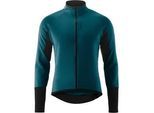 Fahrradjacke GONSO "ROAD JACKET SOFTSHELL 2 M", Herren, Gr. M, blau (fossil blau), 80% Polyester, 15% Polyamid, 5% Elasthan, Rundhals, Langarm, Jacken, Herren Softshell-Jacke, atmungsaktive Radjacke, Tight Fit