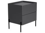 Livetastic Nachtschrank, Grau, Metall, Holzwerkstoff, 2 Schublade(n) Schubladen, 50x55x40 cm, Schlafzimmer, Nachttische