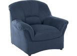 Sessel DOMO COLLECTION "Bahia zeitlos, elegant mit bequemen Armlehnen", blau (dunkelblau), B:102cm H:91cm T:92cm, Struktur (100% Polyester);Luxus-Microfaser (100% Polyester), mit Muster, Sessel, Sessel, inklusive Federkern