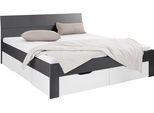 Bett RAUCH "Einzelbett Doppelbett Stauraum FLEXX Breiten 90/140/180 cm", weiß (graumetallic, weiß), B:185cm H:90cm L:209cm, Betten, Bett, Einzelbett Doppelbett Stauraum FLEXX Breiten 90/140/180 cm