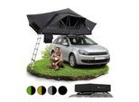Juskys Autodachzelt Lago 140 x 240 cm - LED-Beleuchtung & Leiter - Schwarz