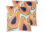 Veeva Outdoor-Kissen 2er-Set , Weiß , Textil , 43x43 cm , Outdoor-Kissen, Outdoor-Dekokissen