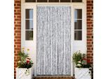 vidaXL Insektenschutz-Vorhang Weiß und Grau 90x200 cm Chenille