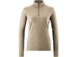 Radtrikot GONSO "Essential Jersey Longsleeve W", Damen, Gr. 42, beige (cream), 86% Polyester; 14% Elastan, hoch geschlossener Ausschnitt, Langarm, Trikots, Damen Fahrradtrikot langarm, Midlayer Trikot