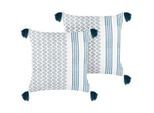 Beliani Dekokissen 2er-Set Dunkelblau 45/45 cm Tilia , Textil , 45x45 cm , Wohntextilien, Kissen, Dekokissen
