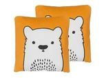 Beliani Dekokissen 2er-Set Orange 45/45 cm Waranasi , Textil , 45x45 cm , Wohntextilien, Kissen, Dekokissen