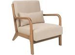 Beliani Sessel Beige Skovde , Beige, Hellbraun , Textil , 65x78x80 cm , Wohnzimmer, Sessel, Polstersessel