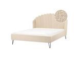 Beliani Polsterbett mit Lattenrost 160x200 cm Beige Ambillou , Textil , 160x200 cm , Schlafzimmer, Betten, Polsterbetten