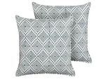 Beliani Dekokissen 2er-Set Dunkelblau 45/45 cm Cordata , Textil , 45x45 cm , Wohntextilien, Kissen, Dekokissen