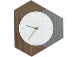 Beliani Wanduhr Weiß/Orange/Grau Sailon , Weiß, Orange, Grau , Holzwerkstoff , 52x60x1 cm , Dekoration, Uhren, Wanduhren