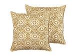 Beliani Dekokissen 2er-Set Sandbeige 45/45 cm Ceiba , Beige , Textil , 45x45 cm , Wohntextilien, Kissen, Dekokissen