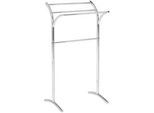 Beliani Handtuchständer Stahl silber 51 x 91 cm Yopal , Silberfarben , Metall , 51x91x37 cm , Badaccessoires, Waschplatzzubehör, Handtuchhaken