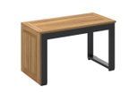 Ambia Garden Gartenbeistelltisch , Anthrazit, Akazie , Holz, Metall , Akazie , massiv , rechteckig , C-Form , 70x38x35 cm , Gartenmöbel, Gartentische, Beistelltische outdoor