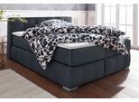 Boxspringbett HOME AFFAIRE "Chelles", grau (anthrazit), B:167cm L:225cm, Samtoptik (100% Polyester);Bezug der Spiegelfläche Matratzendrell aus 100% Polyester;Struktur fein 100% Polyester), Komplettbetten, Boxspringbett, inkl. Kaltschaumtopper, in 5 Breiten und 3 Matratzenarten