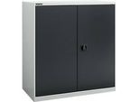 Flügeltürenschrank Schäfer Shop Select MS-i 12409, Stahlblech, B 950 x T 400 x H 1215 mm, 3 OH, Lichtgrau/Anthrazitgrau, bis 150 kg
