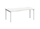 Schäfer Shop Genius Freiformschreibtisch MODENA FLEX, Ansatz links B 1800 mm, lichtgrau