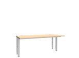 Schäfer Shop Genius Schreibtisch MODENA FLEX, 4-Fuss-Rechteckrohr, beidseitig, B 1800 mm, Ahorn