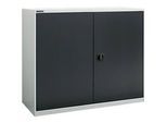 Flügeltürenschrank Schäfer Shop Select MS-i 12412, Stahlblech, B 1200 x T 400 x H 1215 mm, 3 OH, Lichtgrau/Anthrazitgrau, bis 150 kg