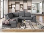 Ecksofa SIT & MORE "Cabrio L-Form, B: 274 cm, mit Sitztiefen-, Arm- & Kopfteilverstellung", grau, B:274cm H:87cm T:230cm, 100% Polyester, Sofas, Ecksofa, 3 Nierenkissen, Federkern, optional Bettfunktion und Stauraum