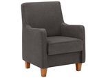 Sessel HOME AFFAIRE "Palmera, B: 70 cm", grau (anthrazit), B:70cm H:93cm T:75cm, 100% Polyester;Struktur (100% Polyester);Luxus-Microfaser in Lederoptik (100% Polyester), Sessel, Sessel, mit Federkern