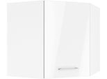 Eckhängeschrank KOCHSTATION "KS-Milan", weiß (weiß hochglanz), B:60cm H:57cm T:60cm, MDF, Schränke, Eckhängeschrank, Eckhängeschrank 60x60 cm, matte oder hochglänzende Fronten