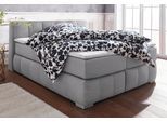 Boxspringbett HOME AFFAIRE "Chelles", grau, B:167cm L:225cm, Samtoptik (100% Polyester);Bezug der Spiegelfläche Matratzendrell aus 100% Polyester;Struktur fein 100% Polyester), Komplettbetten, Boxspringbett, inkl. Kaltschaumtopper, in 5 Breiten und 3 Matratzenarten