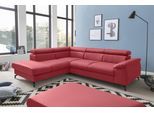 Ecksofa COTTA "Kitty L-Form, B: 249 cm", rot, B:249cm H:72cm T:207cm, Microfaser (100% Polyester);Flachgewebe (100% Polyester), Sofas, Ecksofa, mit Kopfteilverstellung, optional Bettfunktion & Bettkasten