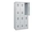 C+P Doppelstöckiger Spind Basis PLUS, 6 Fächer, 1850x900x500mm, 7035/7035 ; C + P Möbelsysteme (088355-30|S10005)