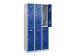 C+P Doppelstöckiger Spind Basis PLUS, 6 Fächer, 1850x900x500mm, 7035/5010 ; C + P Möbelsysteme (088355-30|S10000)