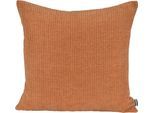 Dekokissen H.O.C.K. "Jonny", orange (goldfarben, orange, unifarben), B:45cm H:10cm L:45cm, Obermaterial: 100% Polyester. Füllung: 100% Polyester, Dekokissen_Sitzkissen_Kissenhüllen, Cordkissen inkl. Füllung, 45x45cm, Dekokissen, strukturiert