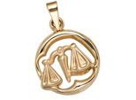 Sternzeichenanhänger JOBO "Anhänger Sternzeichen", gold (gelbgold 375), Schmuckanhänger, Damen, Waage, Gelbgold 375, 375 Gold rund 14 mm
