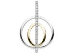 Kettenanhänger JOBO "Anhänger mit Zirkonia", silber (silber 925), Schmuckanhänger, Damen, Silber 925 (Sterlingsilber), Kettenanhänger, 925 Silber bicolor vergoldet