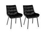 CLP Stuhl 2er Set Samt Schwarz , Textil , 58x84x57 cm , Esszimmer, Stühle
