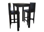 vidaXL Barset Bartisch mit 2 Barhockern Schwarz