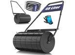 KESSER® Rasenwalze Metall mit Handschuhen Handwalze Rasenroller Gartenwalze Ackerwalze Walze befüllbar mit Wasser oder Sand