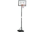 Homcom Basketballständer, Stahl, Schwarz, 90B x 165T x 302-352H cm , Metall , 165x90 cm , Freizeit & Co, Sport & Fitness