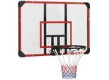Sportnow Basketballkorb, Basketballbrett mit Korb, Wandmontage, für Outdoor, Stahl , Rot , Metall , 61x113 cm , Freizeit & Co, Sport & Fitness