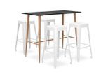 vidaXL 5-tlg. Bar-Set Schwarz und Weiß