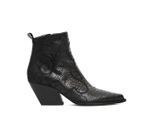 Elena Iachi Stiefel - Ankle Boots With Black Python Print And Intricate - Gr. 36 (EU) - in Schwarz - für Damen