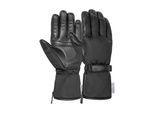 Skihandschuhe REUSCH "Method WINDSTOPPER", Damen, Gr. 10.5, schwarz, 79% Polyester, 20% Rindsleder, 1% Elasthan, unifarben, Handschuhe, mit winddichter, atmungsaktiver Funktion