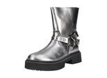 Stiefel STEVE MADDEN "STEVE MADDEN Stiefel Leder", Damen, Gr. 41, silber (gunmetal), Leder, Schuhe Stiefel