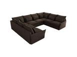MKS Wohnlandschaft Verso U 8M Braun Velvet , Textil , U-Form , 362x93x270 cm , Oeko-Tex® , Wohnzimmer, Sofas & Couches, Wohnlandschaften, Wohnlandschaften in U-Form
