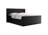 MKS Boxspringbett King Eigar 160/200 Schwarz Kunstleder - H3 , Textil , H3 , Rechteckig , 160x200 cm , Schlafzimmer, Betten, Boxspringbetten