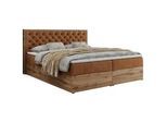 MKS Boxbett Albero 3 - 140/200 Orange Struktur - H4 , Textil , H4 , 7-Zonen , Rechteckig , 140x200 cm , Schlafzimmer, Betten, Boxspringbetten