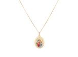 Kette mit Anhänger FIRETTI "Schmuck Geschenk Gold 375 Halsschmuck Halskette Goldkette Venezianer", bunt (gelbgoldfarben, rot, blau), Halsketten, Damen, Gelbgold 375, L: 45, mit Emaille