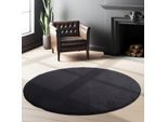 Teppich AYYILDIZ TEPPICHE "SKY 5400", schwarz, H:7mm Ø:200cm, Polyester, Teppiche, Teppich, Besonders weich / Softfllor / waschbar